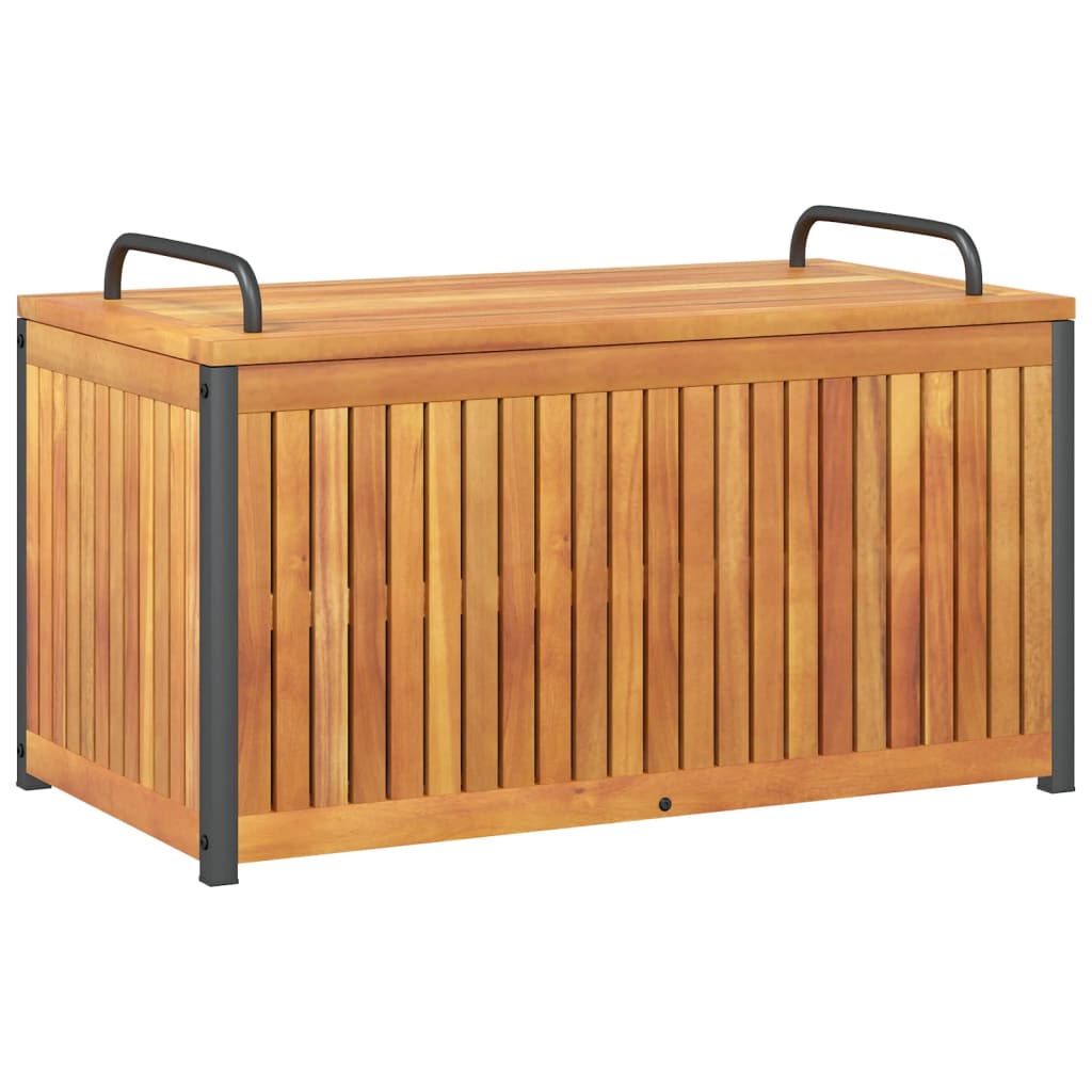 Kussenbox 85x45x45/53 cm massief acaciahout en staal