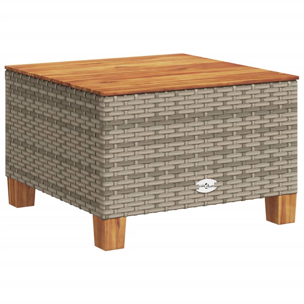 7-delige Loungeset met kussens poly rattan grijs