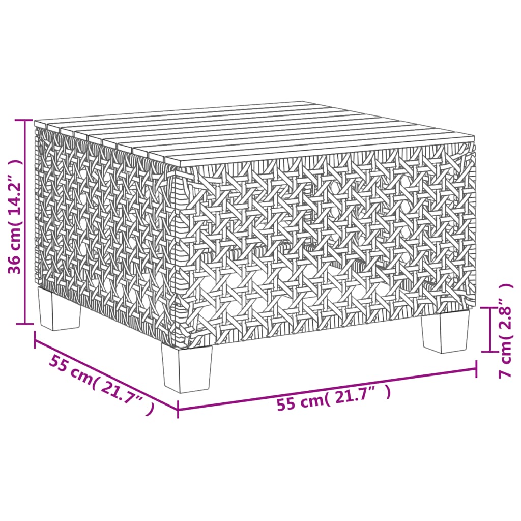 9-delige Loungeset met kussens poly rattan grijs