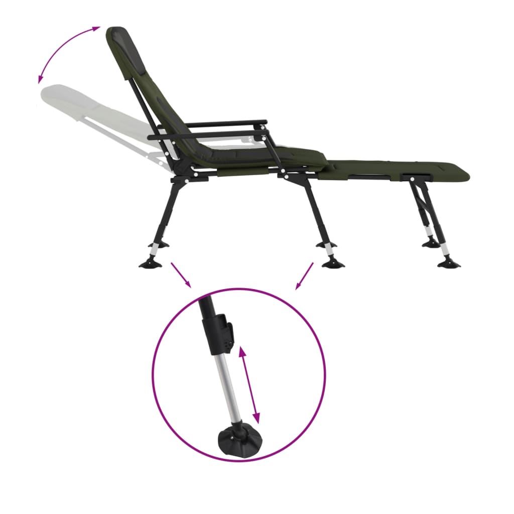 Visbed Met Verstelbare Modderpoten Inklapbaar Groen