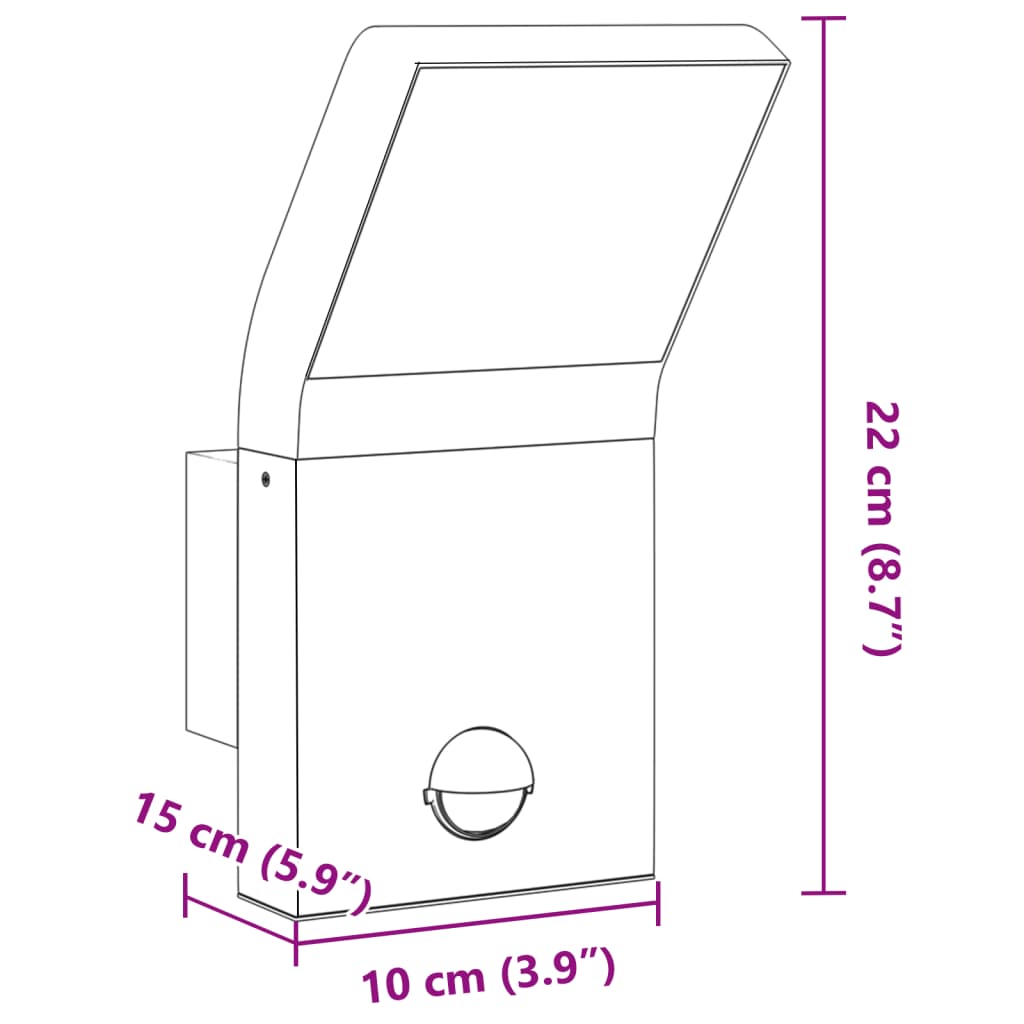 Buitenwandlampen 2 st LED met sensors gegoten aluminium wit