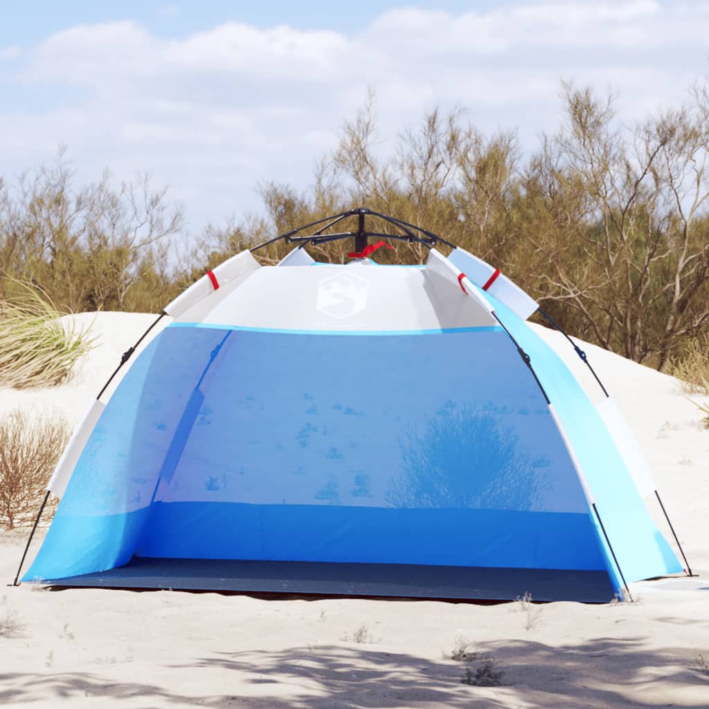 Strandtent 2-persoons waterdicht snelontgrendeling azuurblauw