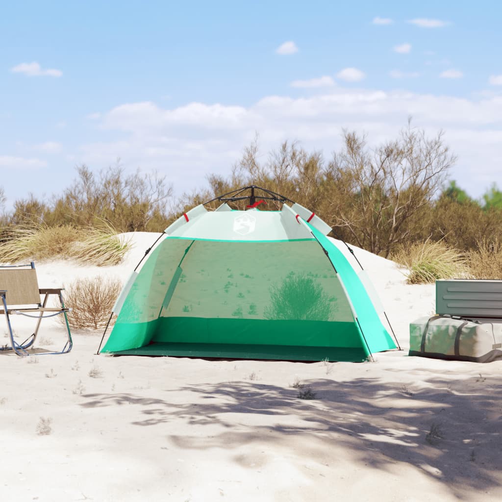 strandtent 2-persoons waterdicht snelontgrendeling zeegroen