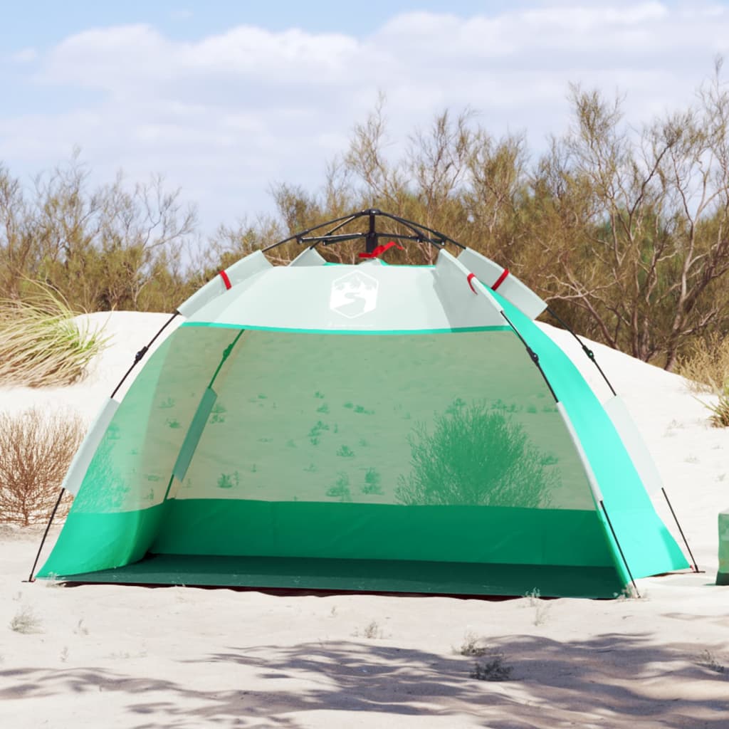 strandtent 2-persoons waterdicht snelontgrendeling zeegroen