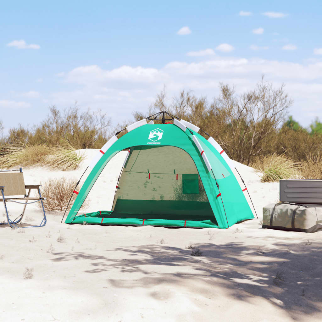 strandtent 2-persoons waterdicht snelontgrendeling zeegroen