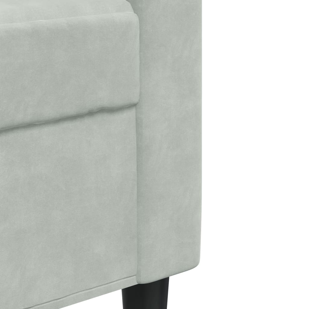 Fauteuil 60 cm fluweel lichtgrijs