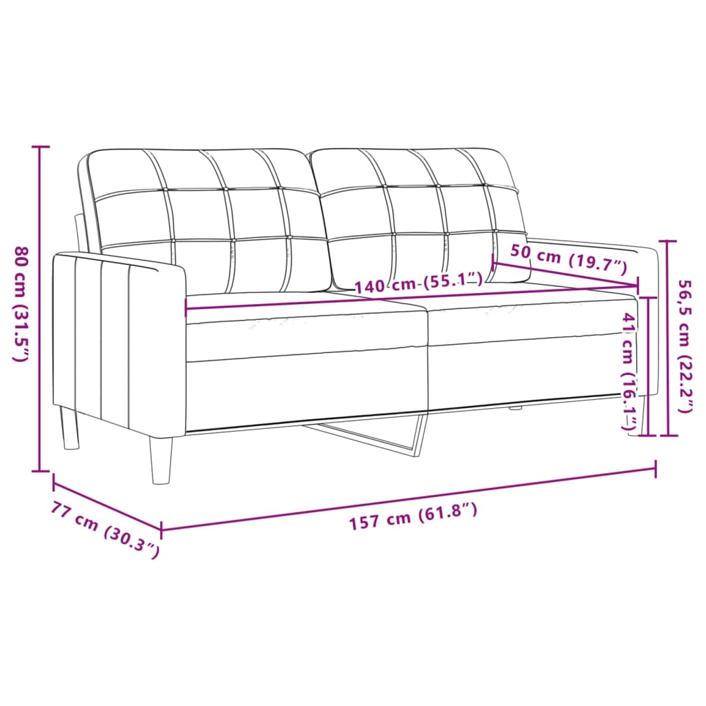 3-delige Loungeset stof donkergrijs