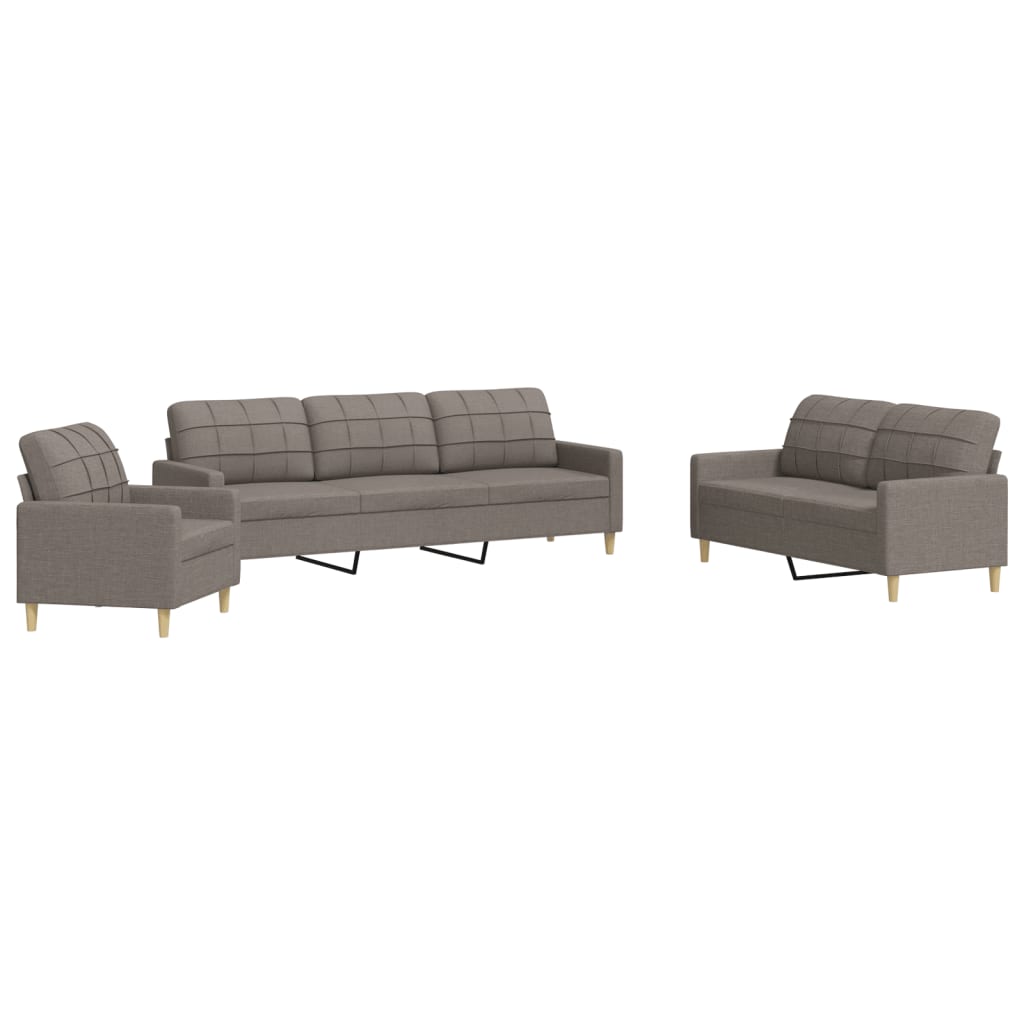 3-delige Loungeset stof taupe