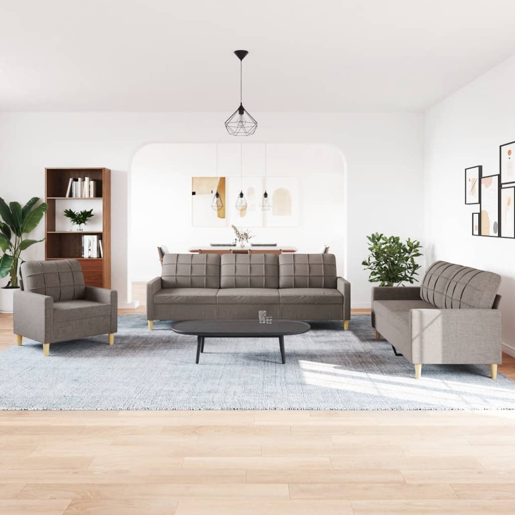 3-delige Loungeset stof taupe