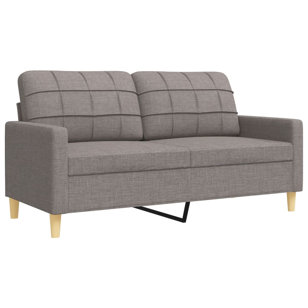 2-delige Loungeset met sierkussens stof taupe