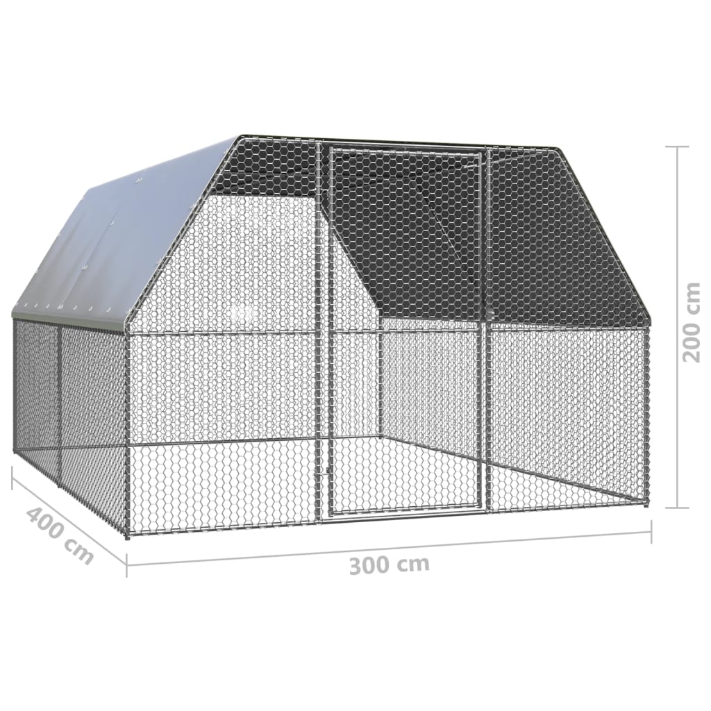 Kippenhok 3x4x2 m gegalvaniseerd staal