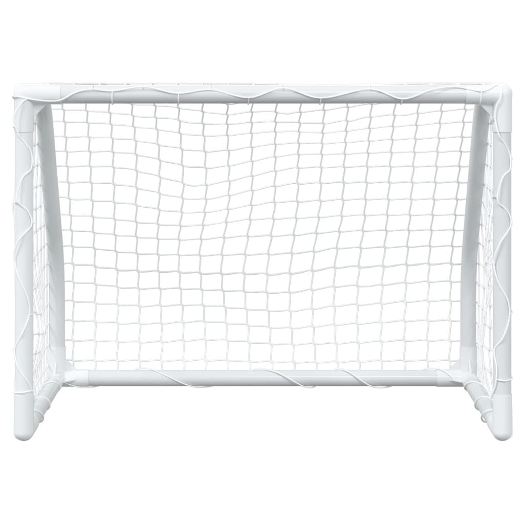 Kindervoetbaldoelen 2 st met bal 64x35x48 cm metaal wit