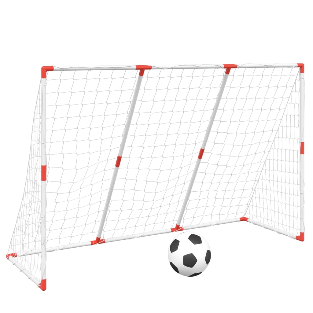 Kindervoetbaldoel met ballen 2-in-1 184x64x124 cm wit