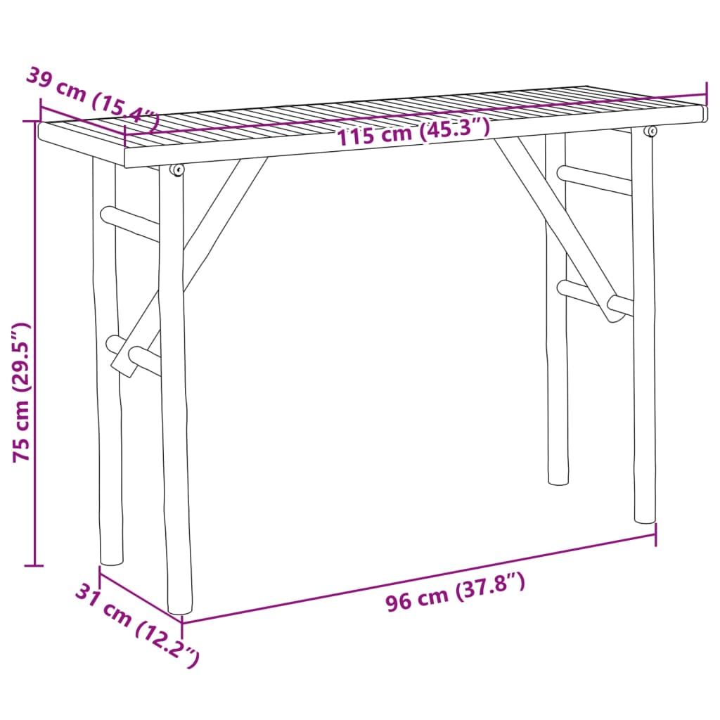 Wandtafel 115x39x75 cm bamboe