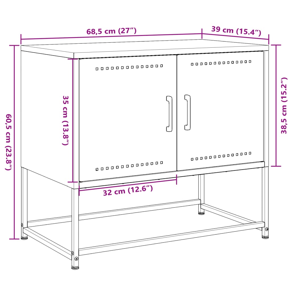 Tv-meubel 68,5x39x60,5 cm staal roze