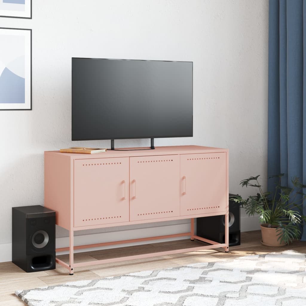 Tv-meubel 100,5x39x60,5 cm staal roze