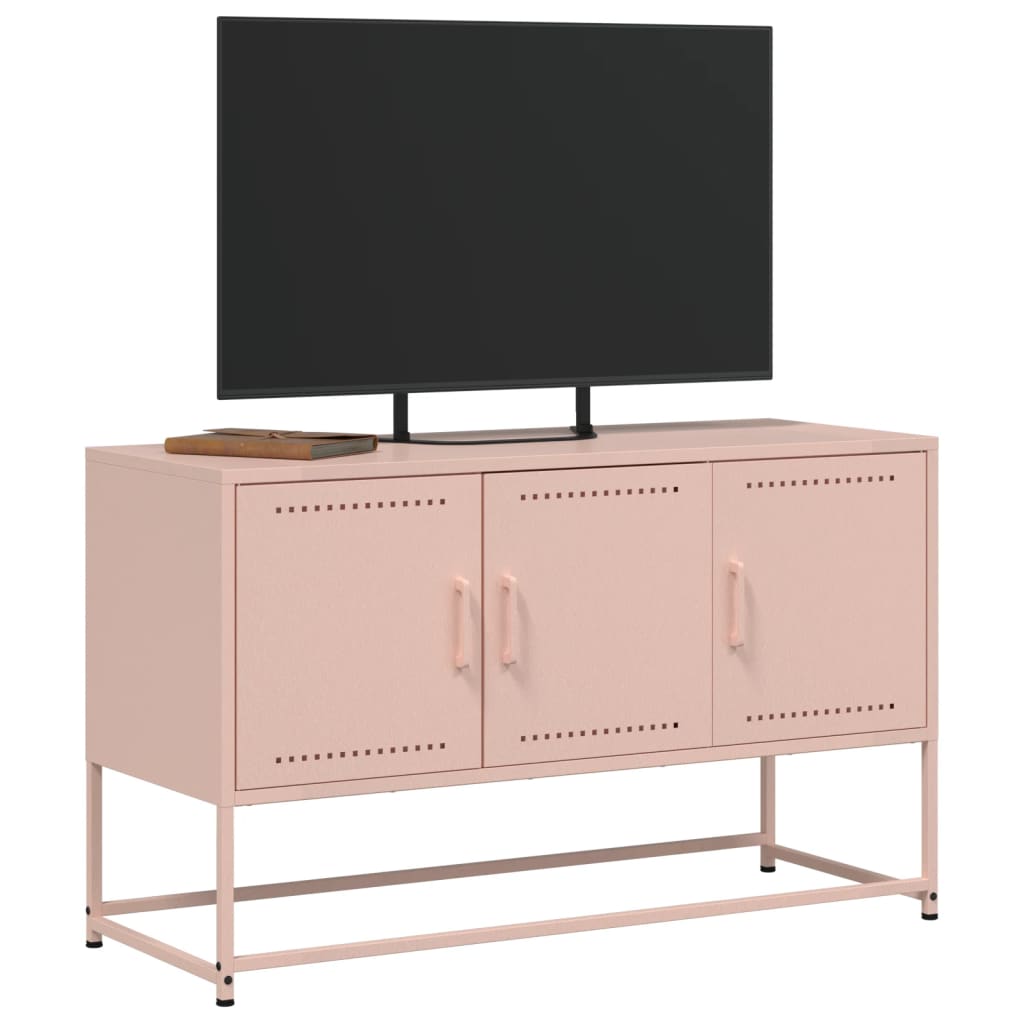 Tv-meubel 100,5x39x60,5 cm staal roze