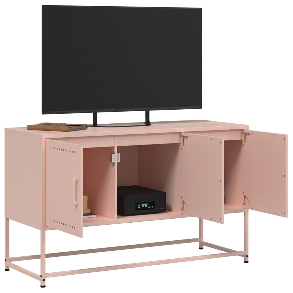 Tv-meubel 100,5x39x60,5 cm staal roze