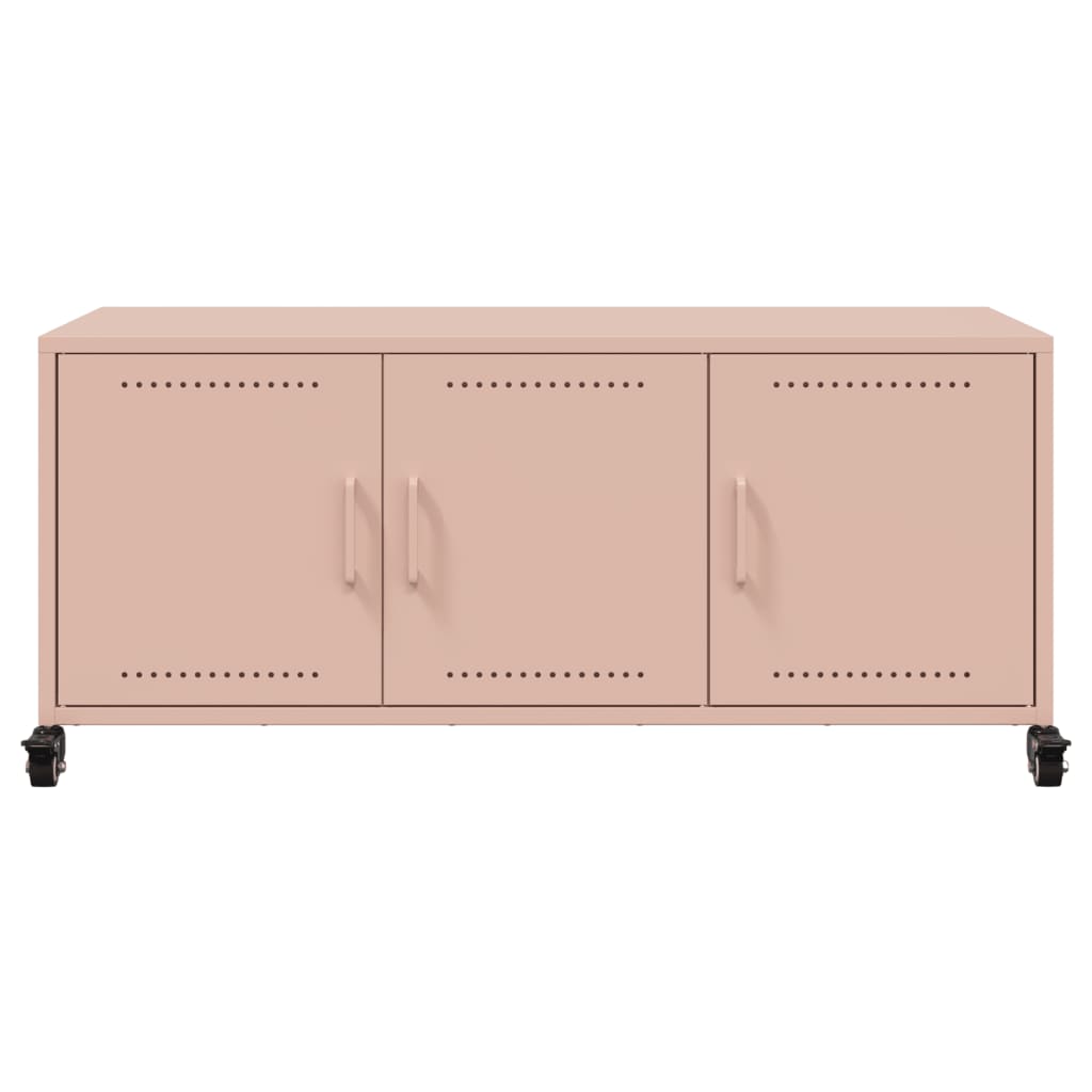 Tv-meubel 100,5x39x43,5 cm koudgewalst staal roze