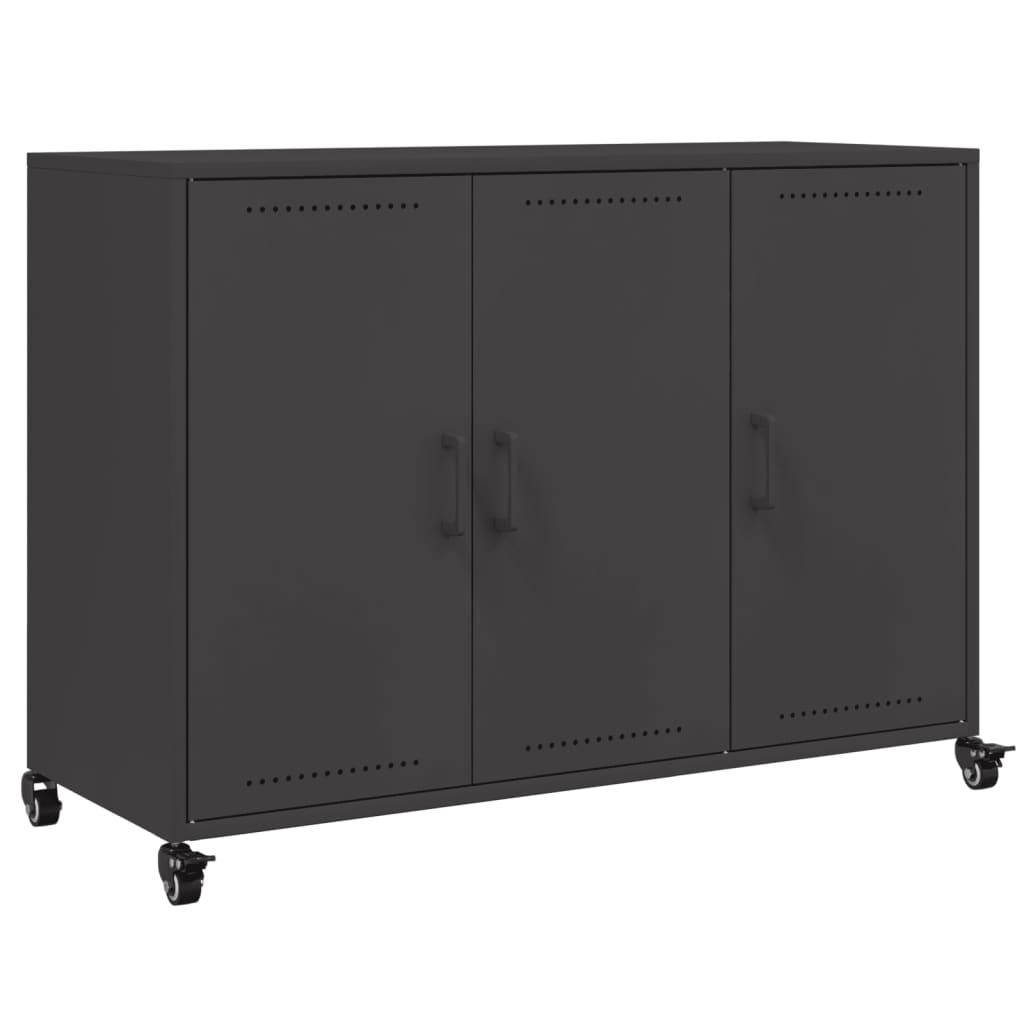 Dressoir 100,5x39x72 cm koudgewalst staal zwart