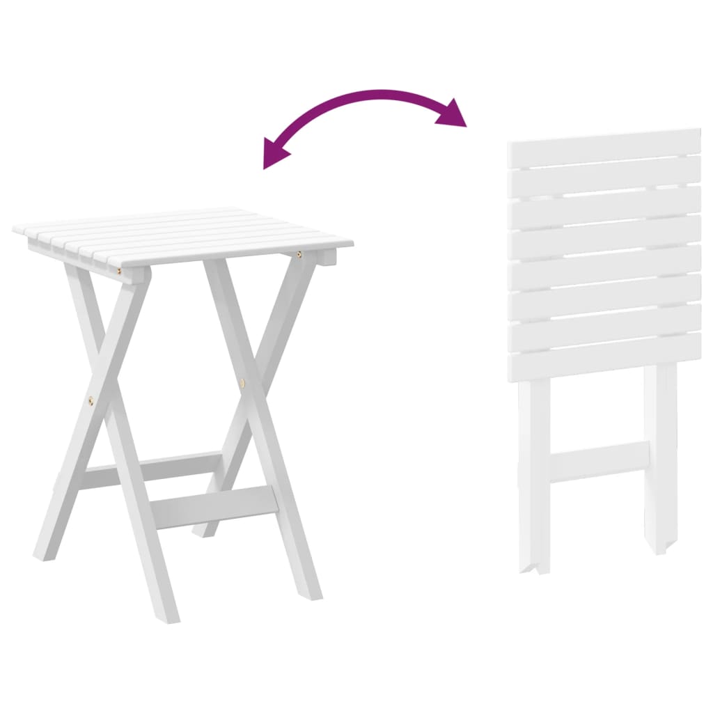 Schommelstoel met inklapbare tafel massief populierenhout wit