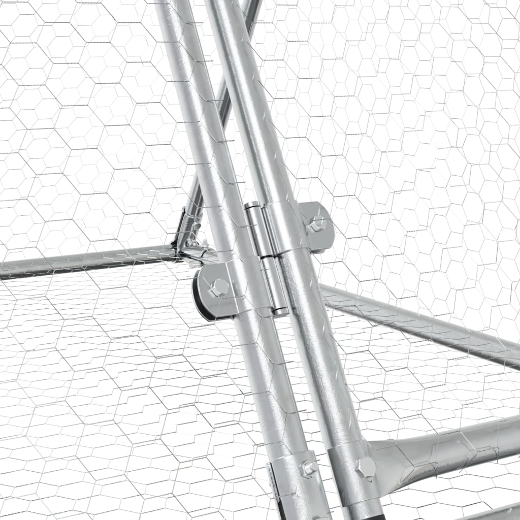 Konijnenhok 200x105x91 cm gegalvaniseerd staal zilverkleurig