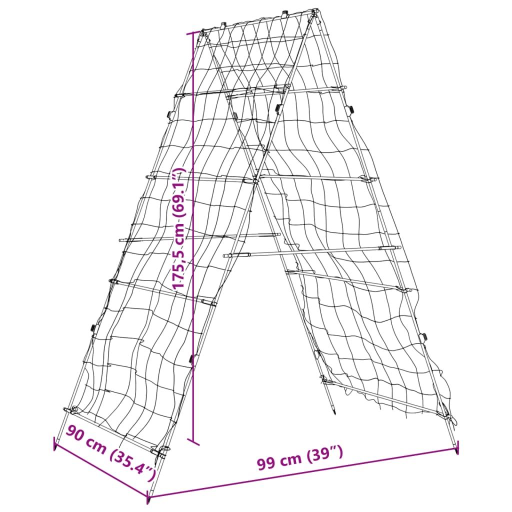 Plantenklimrekken 2 st A-frame staal