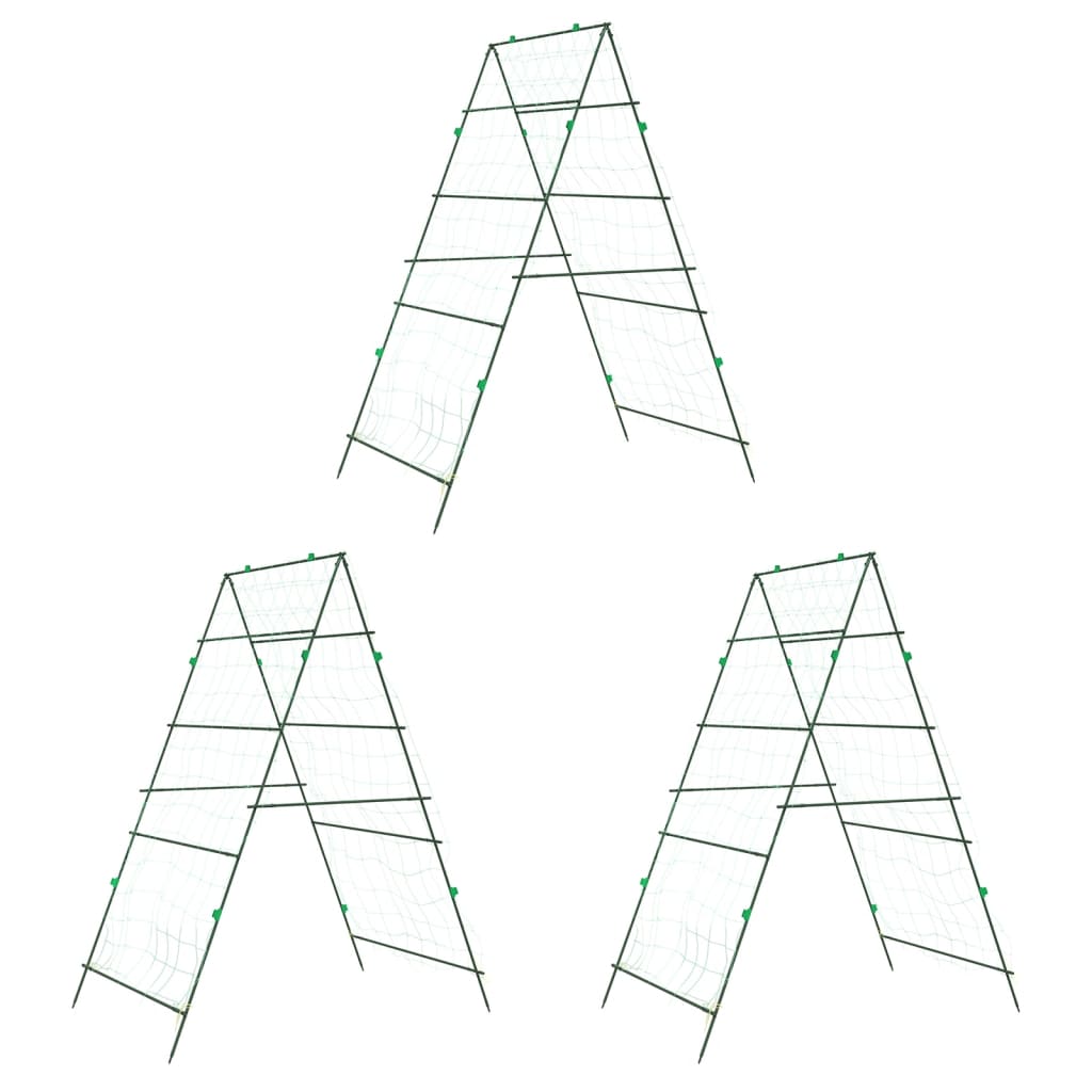 Plantenklimrekken 3 st A-frame staal