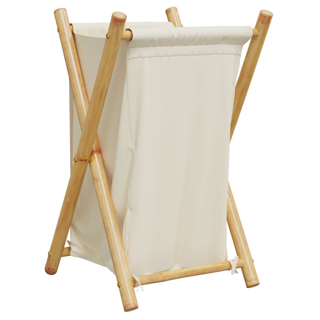 Wasmand 41,5x36x63,5 cm bamboe crèmewit