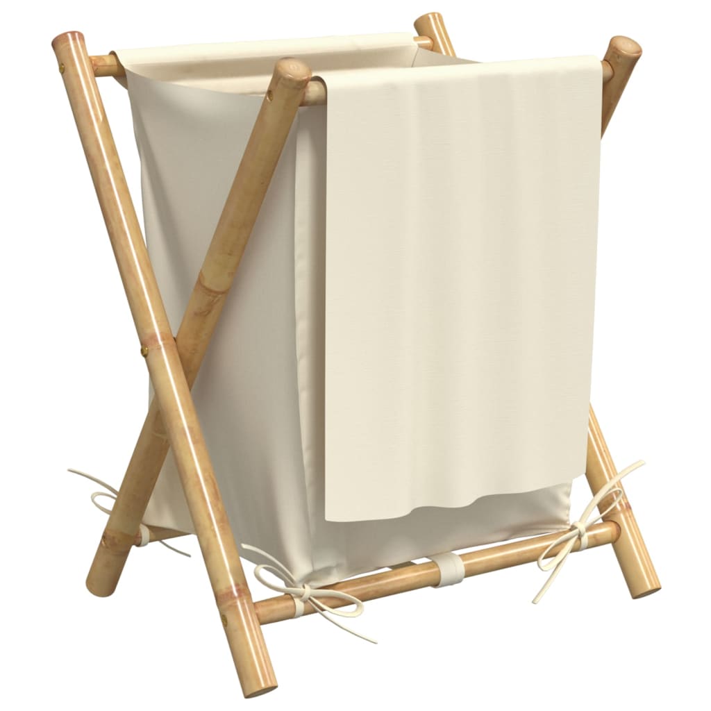 Wasmand 45x55x63,5 cm bamboe crèmewit