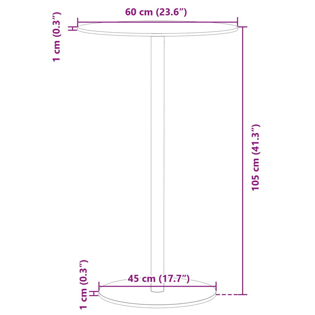 Tuintafel rond Ø60x105 cm staal zwart