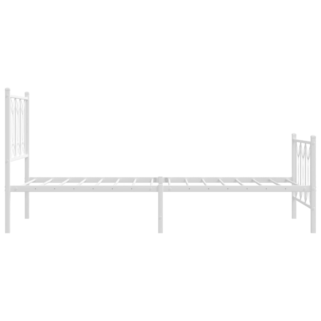 Bedframe met hoofd- en voeteneinde metaal wit 90x190 cm