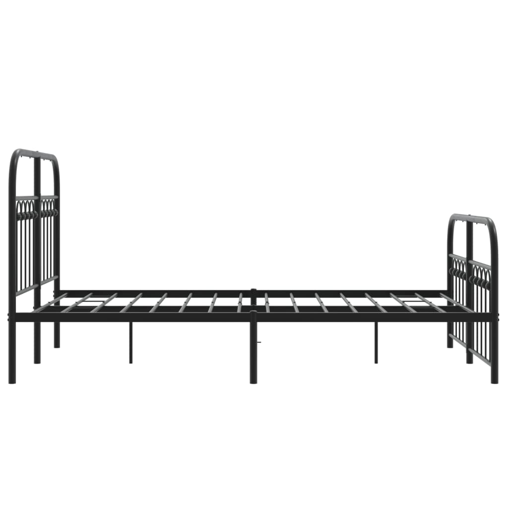 Bedframe met hoofd- en voeteneinde metaal zwart 120x190 cm