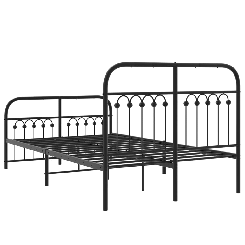 Bedframe met hoofd- en voeteneinde metaal zwart 120x190 cm