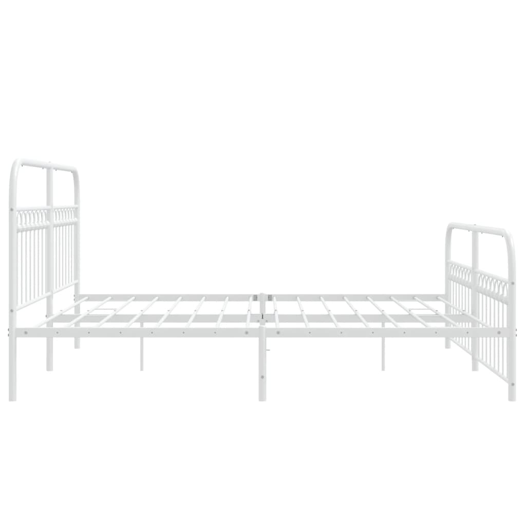 Bedframe met hoofd- en voeteneinde metaal wit 183x213 cm