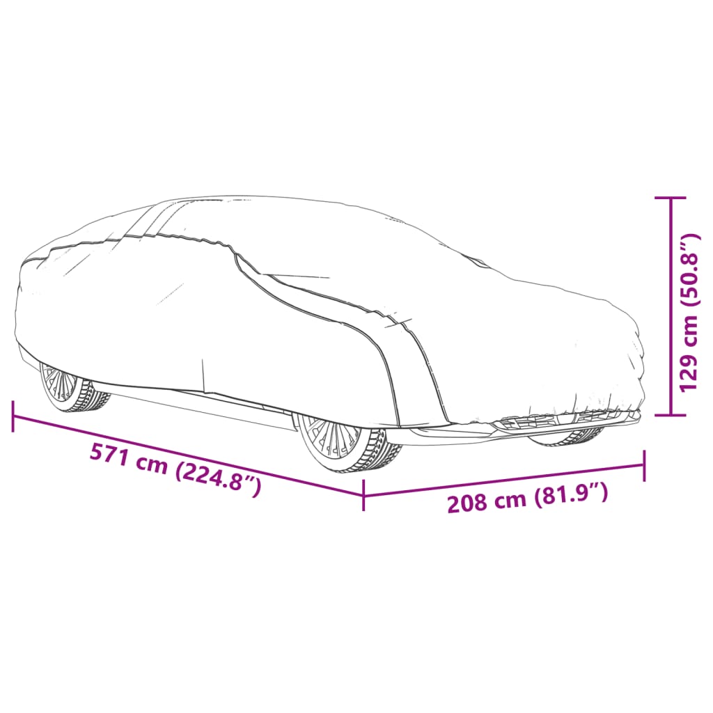 Autohoes voor sedan met gespriemen XXL PEVA zilverkleurig