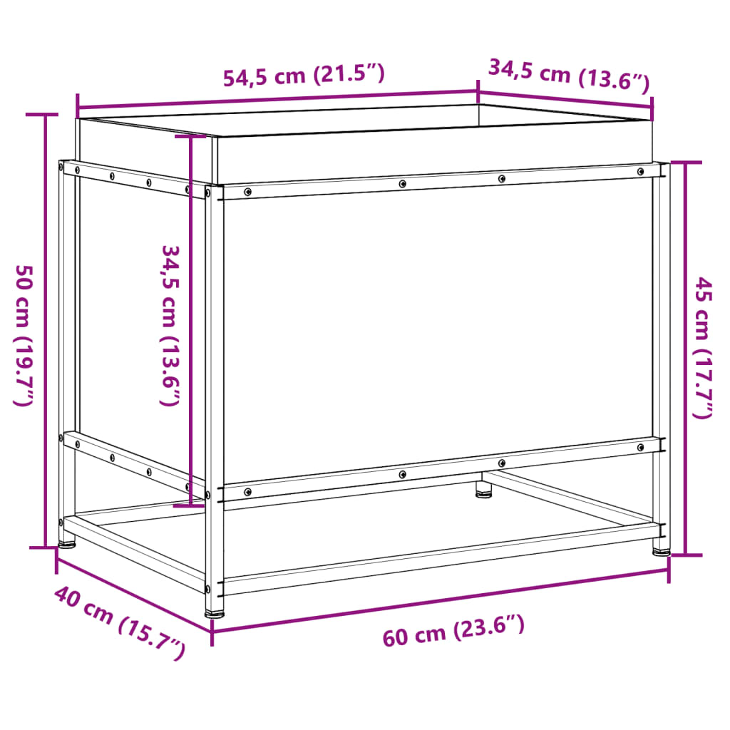 Plantenbak 60x40x50 cm massief douglashout