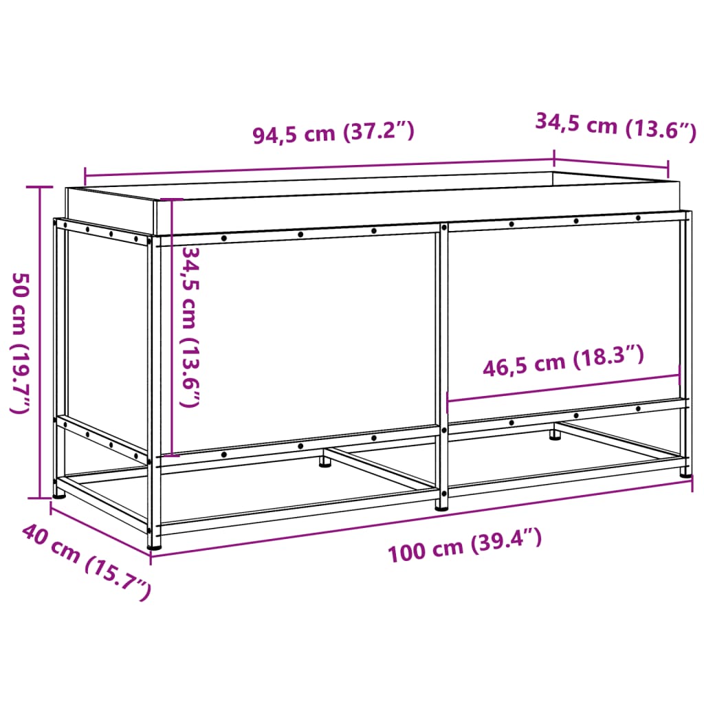 Plantenbak 100x40x50 cm geïmpregneerd grenenhout