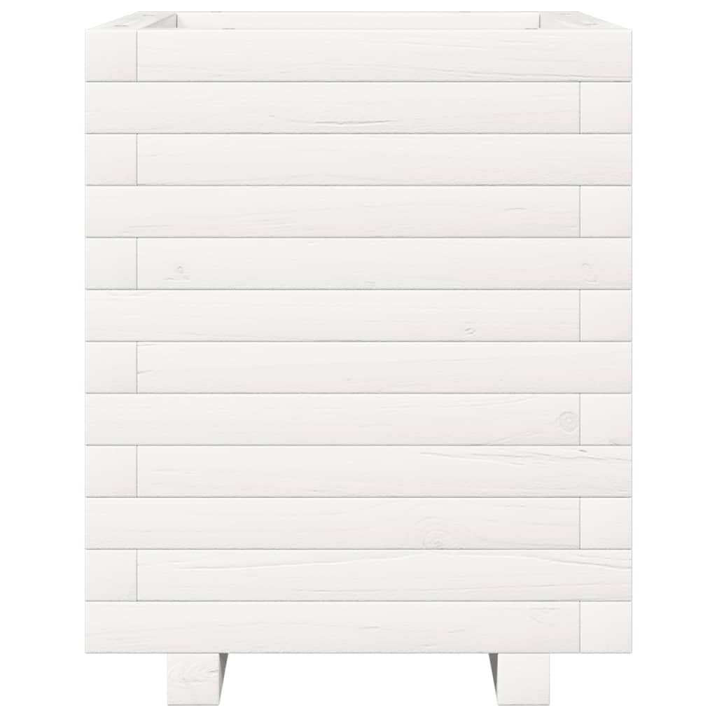 Plantenbak 40x40x49,5 cm massief grenenhout wit