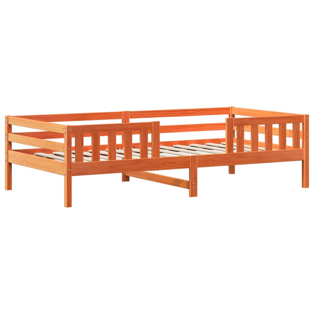 Bedframe met huisje massief grenenhout wasbruin 100x200 cm