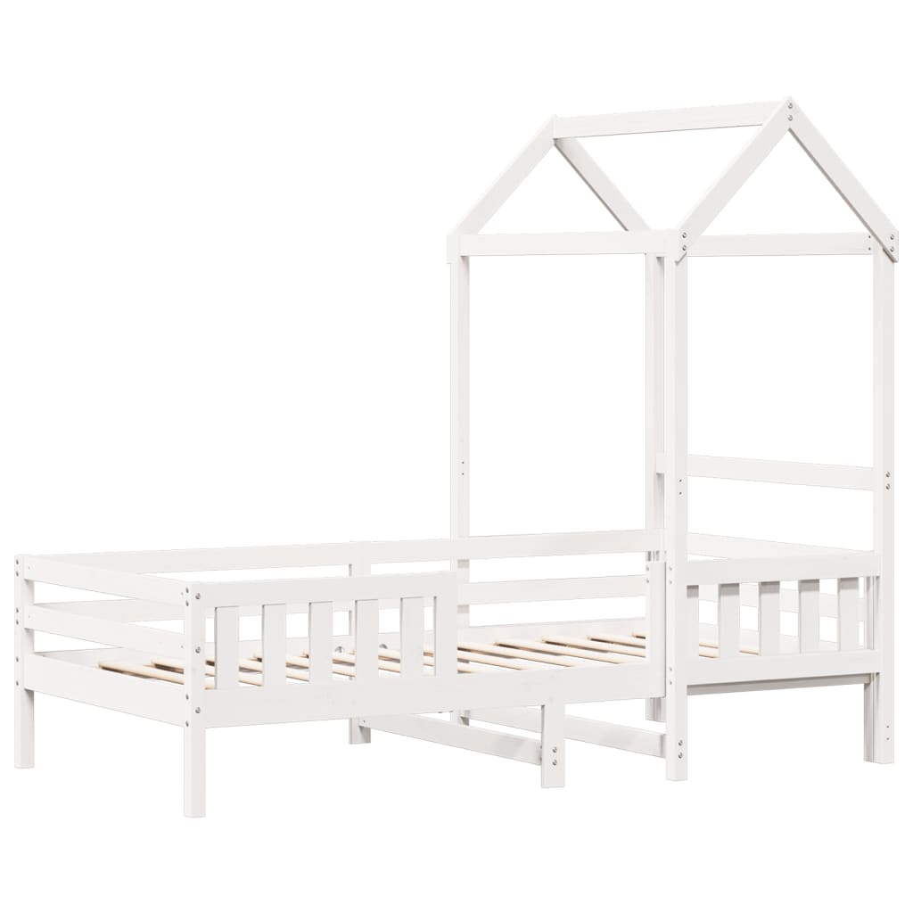 Bedframe met huisje massief grenenhout wit 90x190 cm