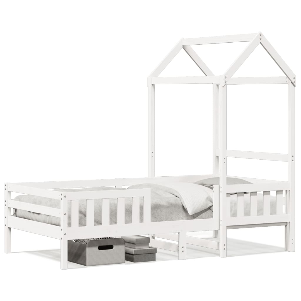 Bedframe met huisje massief grenenhout wit 90x190 cm