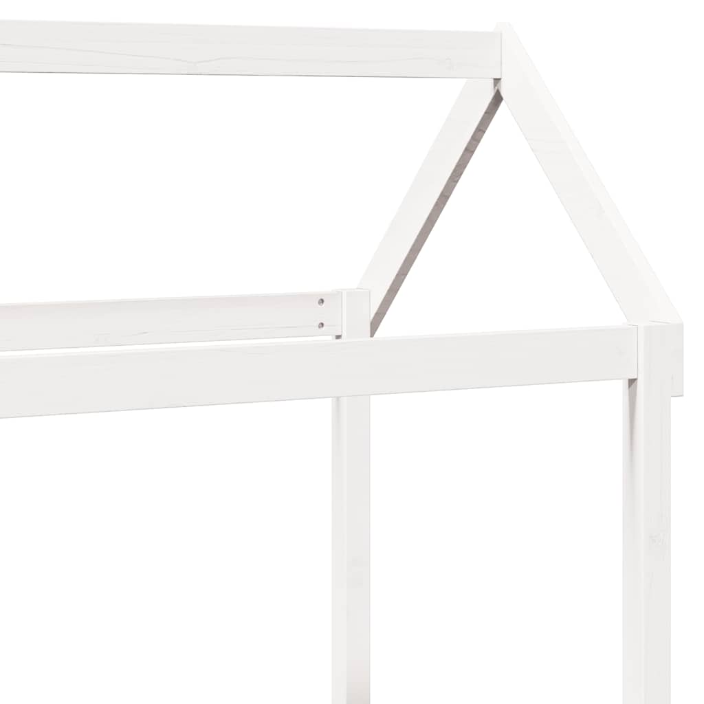 Kinderbed Met Huisje En Bankje Massief Grenenhout 80 x 200 cm Wit