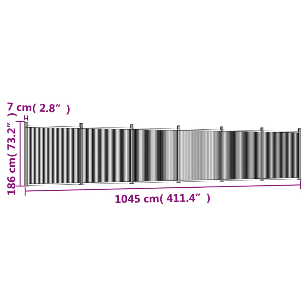 Schuttingpaneel 1045X186 Cm Hkc Grijs