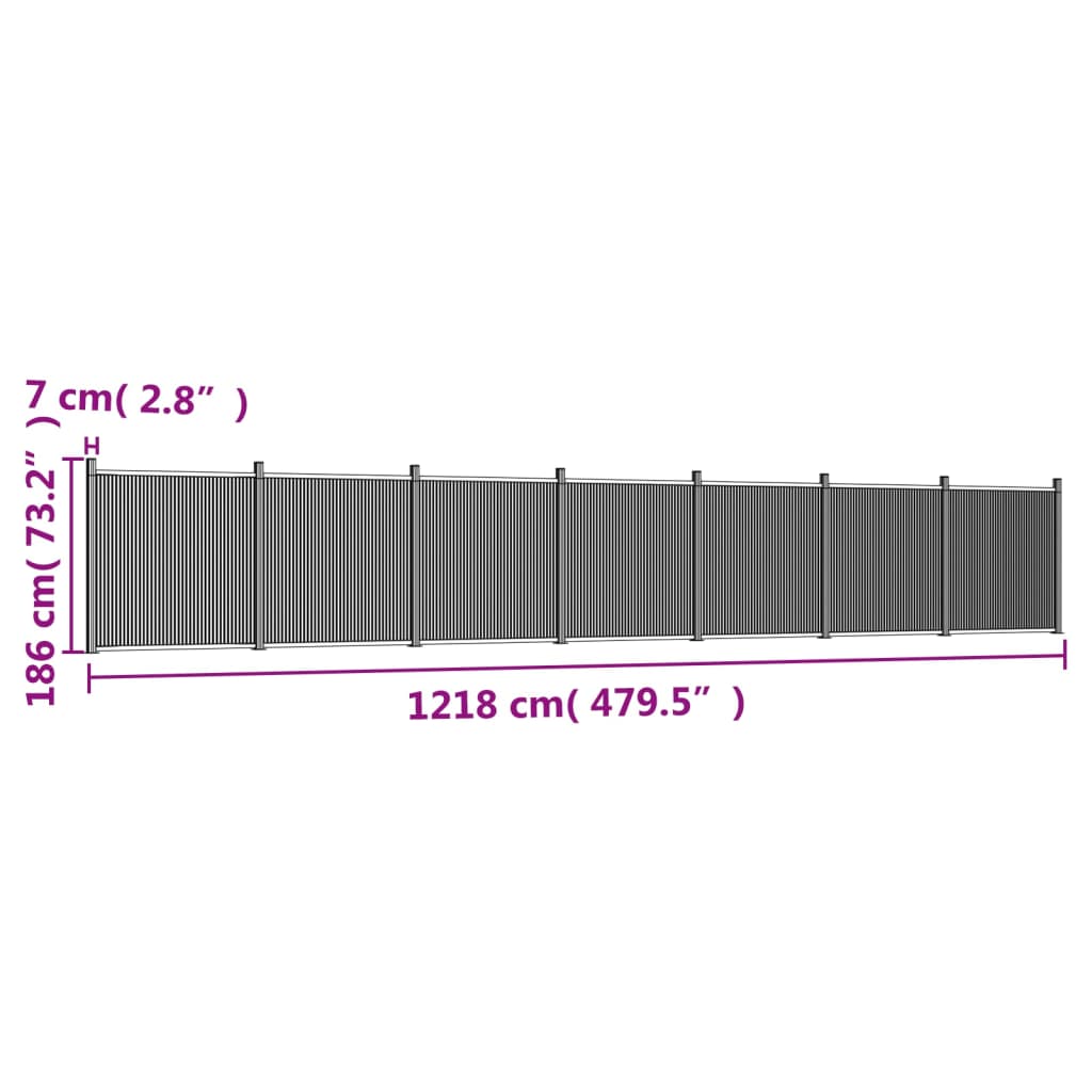 Schuttingpaneel 1218X186 Cm Hkc Grijs