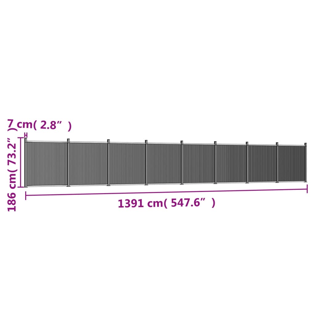 Schuttingpaneel 1391X186 Cm Hkc Grijs