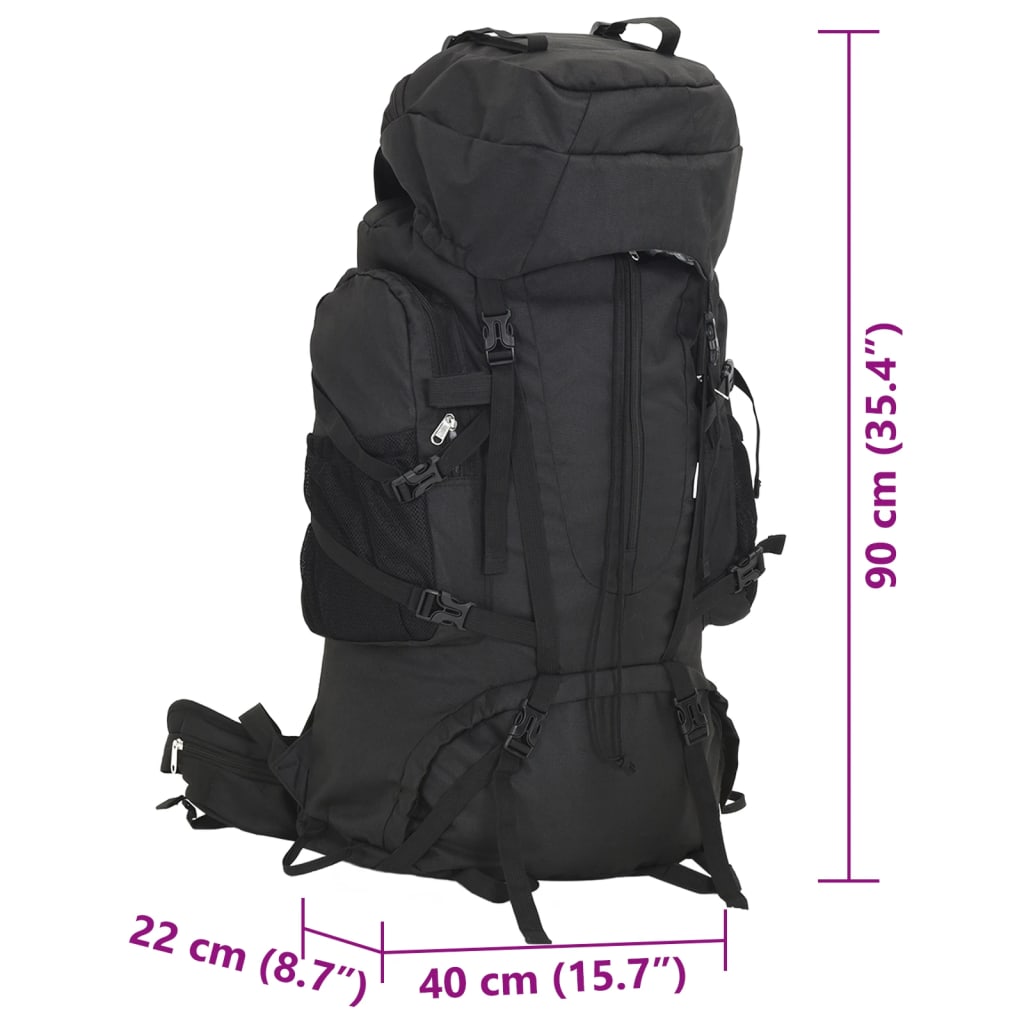 Wandelrugzak 100 L oxford stof zwart