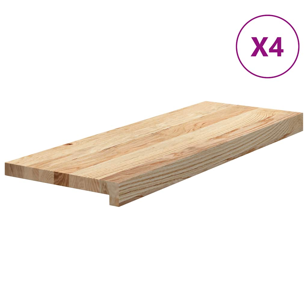 Traptreden 4 st 70x25x2 cm onbehandeld massief eikenhout