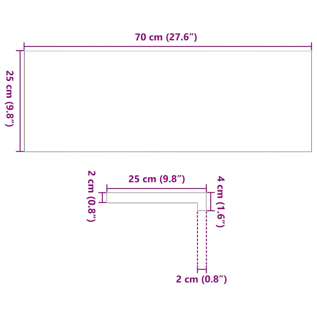 Traptreden 4 st 70x25x2 cm onbehandeld massief eikenhout