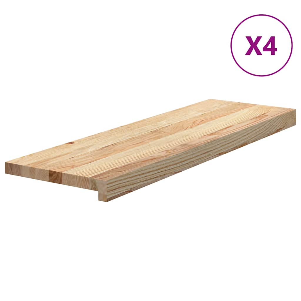 Traptreden 4 st 80x25x2 cm onbehandeld massief eikenhout